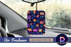 Neon floral pattern Air Freshener PNG Product Image 1