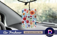 Colorful embroidered flowers air freshener png design Product Image 1