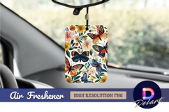 Vivid butterflies and flowers botanical Air Freshener PNG Product Image 1
