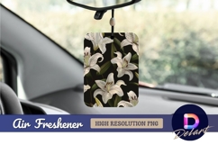 Elegant white lily floral pattern on Air Freshener PNG Product Image 1