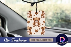 Seamless pattern with teddy bears and hearts air freshener Product Image 1