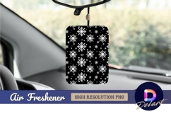 White snowflake pattern on black Air Freshener PNG Product Image 1