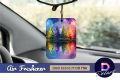 Colorful trees reflection on water Air Freshener PNG Product Image 1