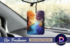 Autumn landscape with river and Air Freshener PNG Product Image 1