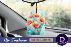 Watercolor poppies and butterflies Air Freshener PNG Product Image 1