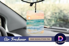 Watercolor ocean sunset sea landscape Air Freshener PNG Product Image 1