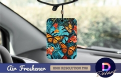 Monarch butterflies on tropical leaves Air Freshener PNG Product Image 1