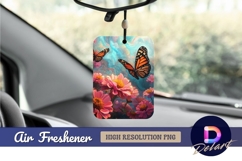 Monarch butterflies with pink flowers Air Freshener PNG Product Image 1