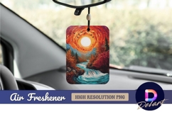 Autumnal mountain landscape painting Air Freshener PNG Product Image 1