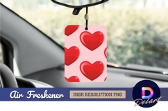 Red glossy hearts seamless pattern background Air Freshener Product Image 1