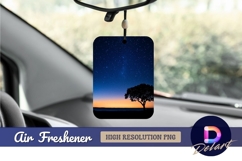 Starry night tree silhouette Air Freshener PNG Product Image 1