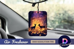 Magical forest scene with deer Air Freshener PNG Product Image 1