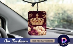 Golden crown with flowers elegant Air Freshener PNG Product Image 1