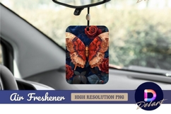 Butterfly and roses elegant floral Air Freshener PNG Product Image 1