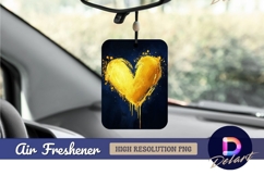 Golden heart artistic painting for air freshener png Product Image 1