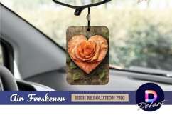 Heart shaped peach rose on brick Air Freshener PNG Product Image 1