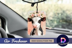 Calf with flower crown adorable animal Air Freshener PNG Product Image 1
