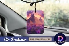 Egyptian pyramids with purple flower Air Freshener PNG Product Image 1
