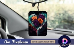 Watercolor roses in heart shape with Air Freshener PNG Product Image 1