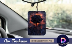 Black rose on fire grunge Air Freshener PNG Product Image 1