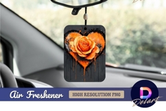 Orange rose in heart air freshener png Product Image 1