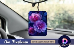 Pink and purple roses on dark blue Air Freshener PNG Product Image 1