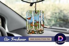 Butterflies among birch trees and Air Freshener PNG Product Image 1