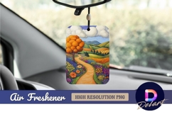 Colorful flower meadow path in sunny Air Freshener PNG Product Image 1