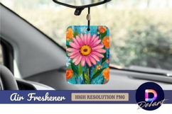 Vibrant floral painting pink daisy closeup Air Freshener PNG Product Image 1