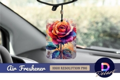 Abstract colorful rose watercolor style Air Freshener PNG Product Image 1