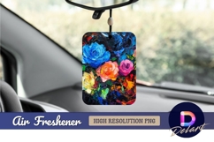 Colorful roses impasto oil painting Air Freshener PNG Product Image 1