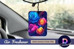 Vibrant colorful roses with abstract Air Freshener PNG Product Image 1