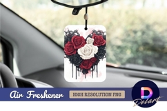 Gothic heart roses black red white Air Freshener PNG Product Image 1