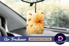 Bees and flowers in a sunny field Air Freshener PNG Product Image 1