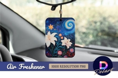 Celestial lily garden dreamy nightscape Air Freshener PNG Product Image 1
