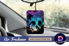 Palm trees silhouettes with galaxy Air Freshener PNG Product Image 1