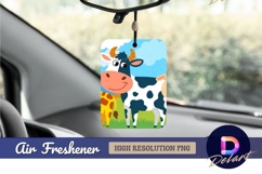 Cartoon animals illustration cow giraffe sheep Air Freshener Product Image 1