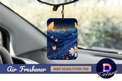 Dreamy butterfly meadow at night Air Freshener PNG Product Image 1
