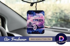 Watercolor vintage car with galaxy Air Freshener PNG Product Image 1