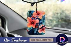 Butterflies and hibiscus floral Air Freshener PNG Product Image 1