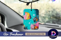 Colorful tropical fish underwater artwork Air Freshener PNG Product Image 1
