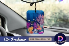 Colorful underwater coral reef fish school Air Freshener PNG Product Image 1