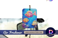 Colorful fish painting undersea scene Air Freshener PNG Product Image 1