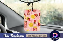 Summer drink pattern lemon strawberry air freshener png Product Image 1