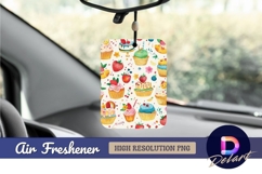 Whimsical cupcake and fruit watercolor Air Freshener PNG Product Image 1