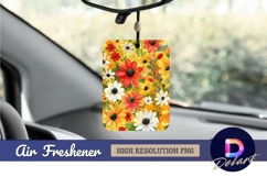 Vibrant floral pattern on yellow Air Freshener PNG Product Image 1