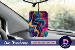 Colorful liquid marble texture swirl Air Freshener PNG Product Image 1