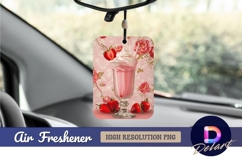 Strawberry milkshake with vintage pink Air Freshener PNG Product Image 1