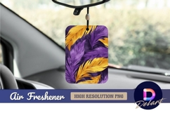 Purple and golden feather pattern Air Freshener PNG Product Image 1