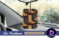 Cowboy boots and roses seamless pattern design Air Freshener Product Image 1